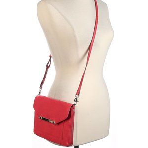 Stella & Dot Red Vegan Leather Convertible Crossbody Bag